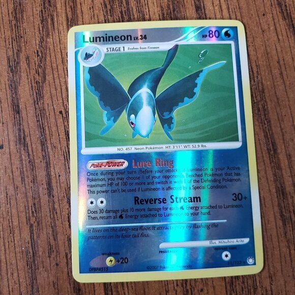 Pokemon 11/123 Lumineon Mysterious Treasures Reverse Holo - Very Good - Picture 1 of 2
